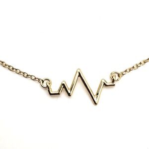 Charming Charlie Goldtone Heartbeat Pulse 16" - 18" Necklace